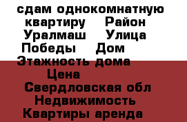 сдам однокомнатную квартиру  › Район ­ Уралмаш  › Улица ­ Победы  › Дом ­ 31 › Этажность дома ­ 16 › Цена ­ 13 000 - Свердловская обл. Недвижимость » Квартиры аренда   